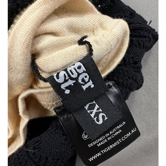 Tiger Mist - Florence Pointelle Knit Long Sleeve Mini Dress in Black - Picture 4 of 5